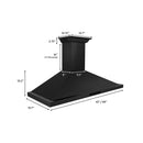 ZLINE 42 in. CrownSound™ Ducted Vent Wall Mount Range Hood in Black Stainless Steel with Built-in Bluetooth Speakers (BSKBNCRN-BT-42)