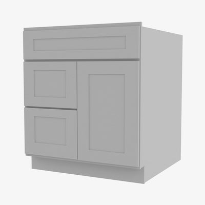 AB-S3021DL-34-1/2 Single Door Cabinets 30 Inch Combo Vanity with Left Drawer | Lait Grey Shaker - image 1