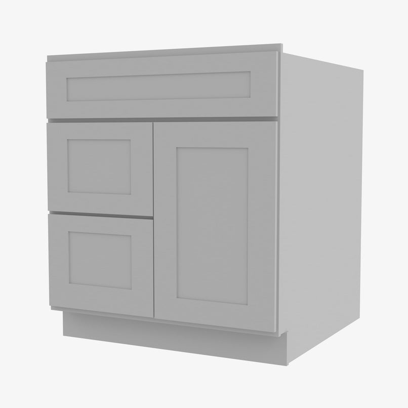 AB-S3621BDL-34-1/2 Double Door 36 Inch Sink Base Combo Vanity with Left Drawer | Lait Grey Shaker - image 1