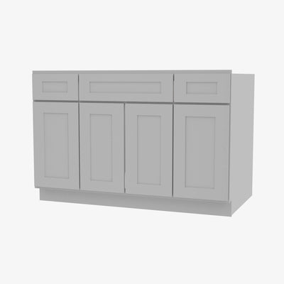 AB-S4821B12D-34-1/2 Double Door 48 Inch Sink Base Combo Vanity with Drawers | Lait Grey Shaker - image 1