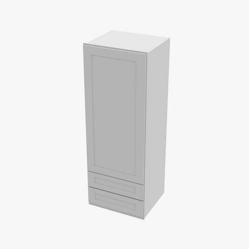 AB-W2D1854 Single Door Cabinets 18 Inch Wall Cabinet With 2 Built-In Drawers | Lait Grey Shaker - image 1
