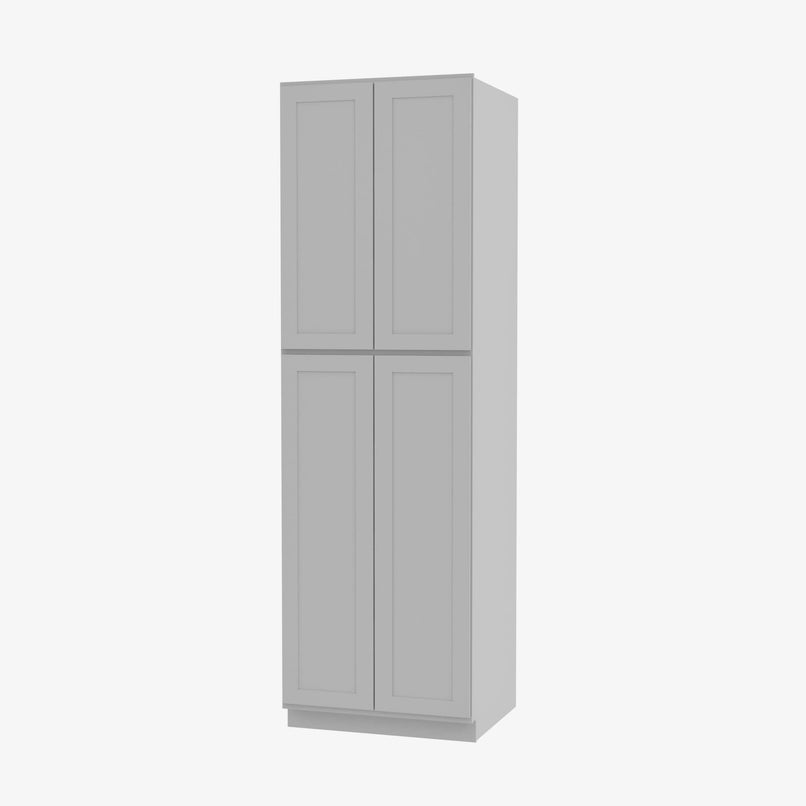 AB-WP2490B Four Door 24 Inch Tall Wall Pantry Cabinet with Butt Doors | Lait Grey Shaker - image 1