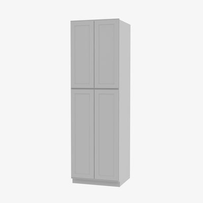 AB-WP2490B Four Door 24 Inch Tall Wall Pantry Cabinet with Butt Doors | Lait Grey Shaker - image 1