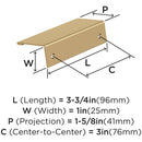 Edge Pull 3-3/4 Inch Long Finger Cabinet Pull - image 3