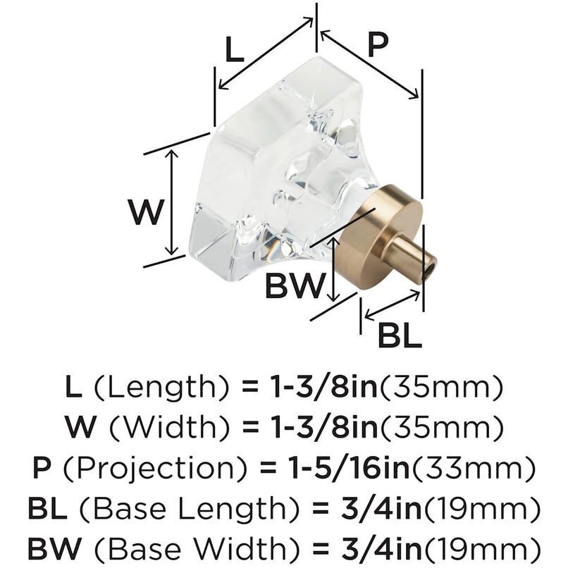 Glacio 1-3/8 Inch Square Cabinet Knob - image 10