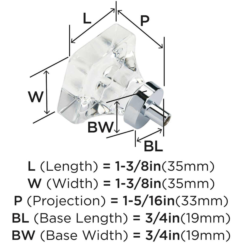 Glacio 1-3/8 Inch Square Cabinet Knob - image 16