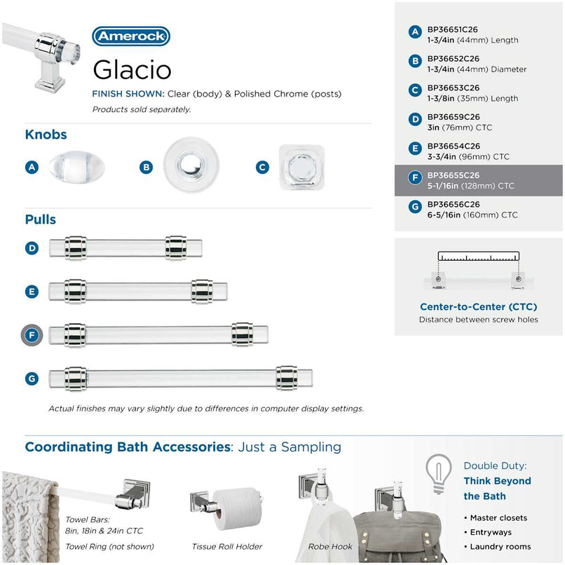 Glacio 5-1/16 Inch Center to Center Bar Cabinet Pull - image 13