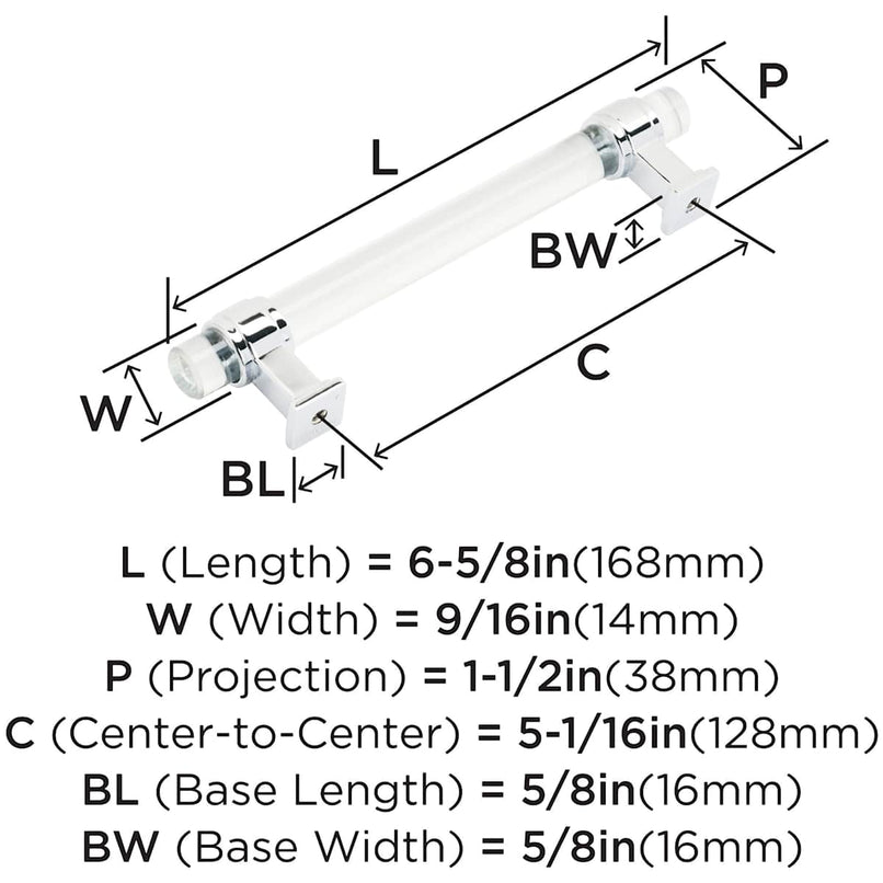 Glacio 5-1/16 Inch Center to Center Bar Cabinet Pull - image 16