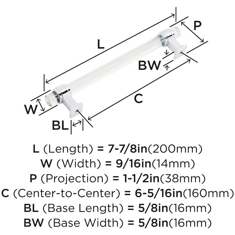 Glacio 6-5/16 Inch Center to Center Bar Cabinet Pull - image 16