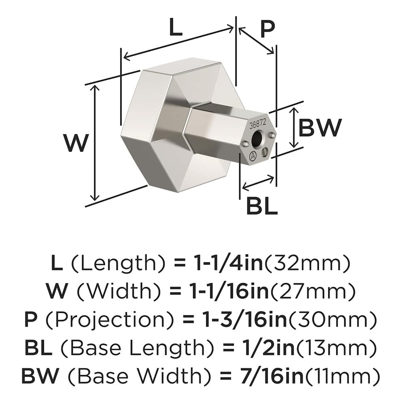 Caliber 1-1/4 Inch Geometric Cabinet Knob - image 3