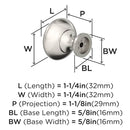 Edona 1-1/4 Inch Mushroom Cabinet Knob - image 4