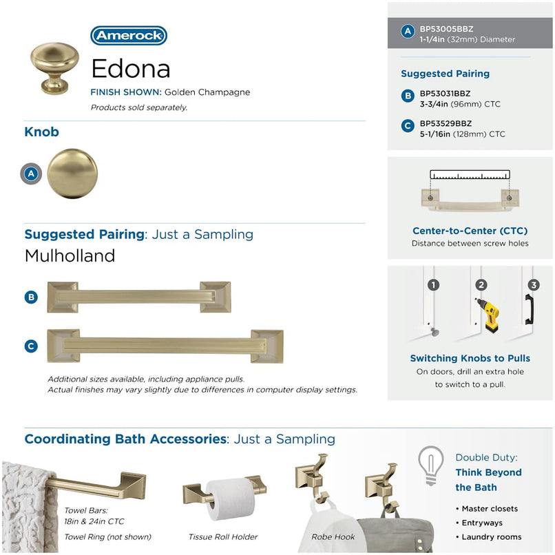 Edona 1-1/4 Inch Mushroom Cabinet Knob - image 6