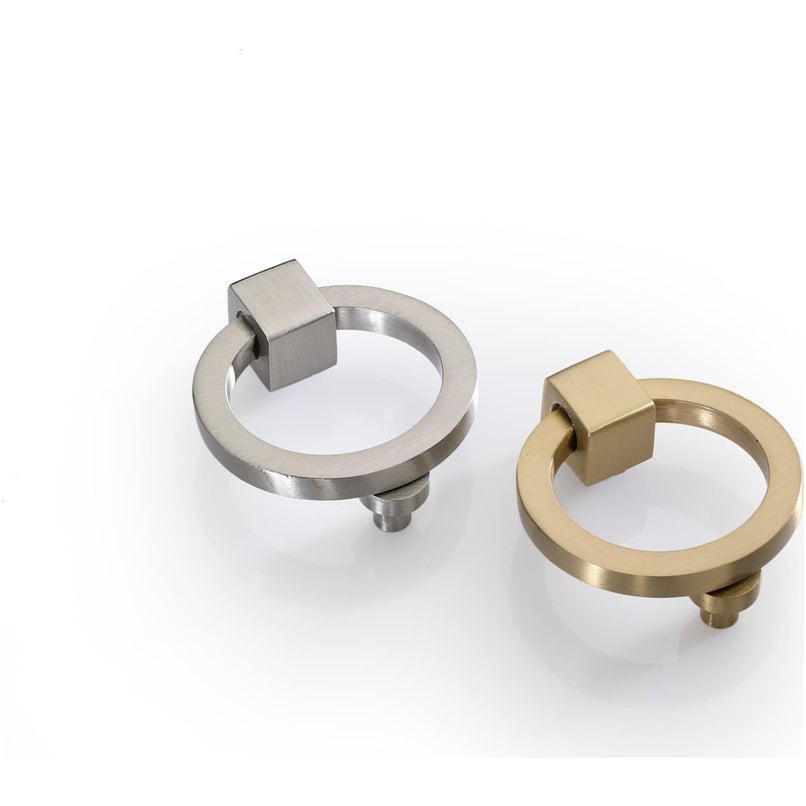 Luxury 2" Round Solid Brass Round Drop Ring Cabinet Drawer Knob Handle Pull - image 2