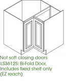 Lazy Susan Cabinets Base Corner Cabinet | AX-LS3612S - image 5