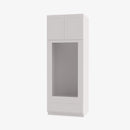 AW-OM3390B Double Door 33 Inch Tall Double Oven / Oven Microwave Cabinet | Ice White Shaker - image 1