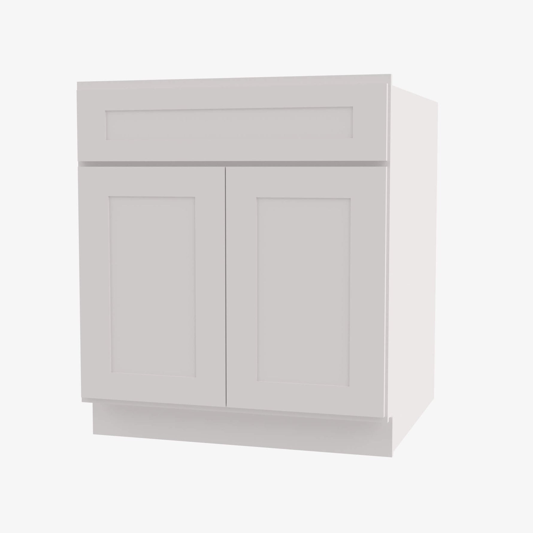 AW-S3021B-34-1/2 Double Door 30 Inch Sink Base Vanity with Drawers | Ice White Shaker - image 1