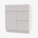 Single Door Cabinet 30 Inch Combo Vanity With Right Drawer – Forevermark Cabinetry Ice White Shaker - image 3