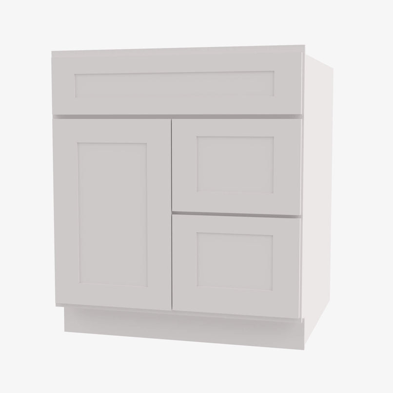 AZ-S3021DR-34-1/2 Single Door Cabinets 30 Inch Combo Vanity with Right Drawer | Forevermark Champagne Maple Shaker - image 1