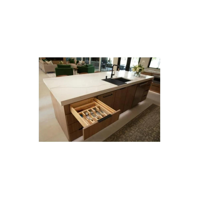 DO Series 19.5" WIde Adjustable Cutlery Silverware Utensil Drawer Tray Insert - 8 Section - For 21" Drawers - image 3