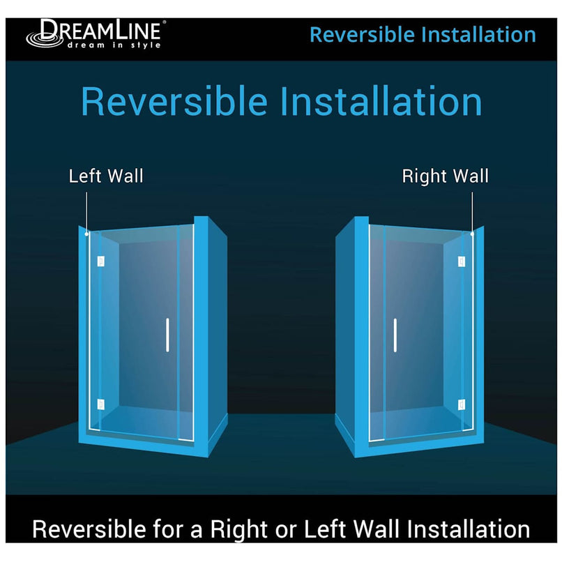 Unidoor-X 72" High x 60" Wide Hinged Frameless Shower Door with Clear Glass - image 3