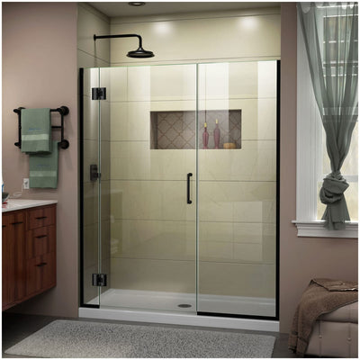 Unidoor-X 72" High x 53-1/2" Wide Hinged Frameless Shower Door with Clear Glass - image 1