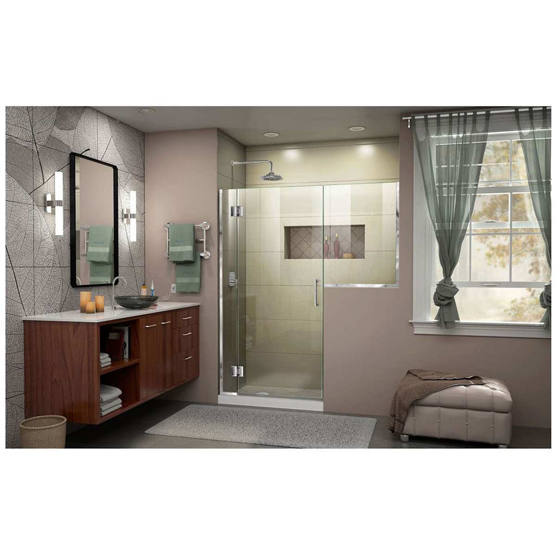Unidoor-X 72" High x 61-1/2" Wide Hinged Frameless Shower Door with Clear Glass - image 9