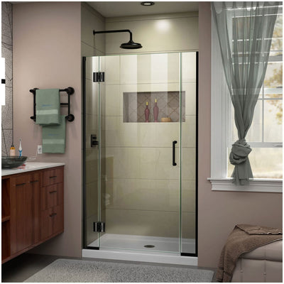 Unidoor-X 72" High x 39" Wide Hinged Frameless Shower Door with Clear Glass - image 1