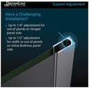 Unidoor-X 72" High x 56-1/2" Wide Hinged Frameless Shower Door with Clear Glass - image 2