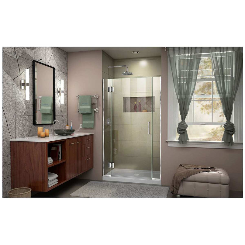 Unidoor-X 72" High x 40" Wide Hinged Frameless Shower Door with Clear Glass - image 13