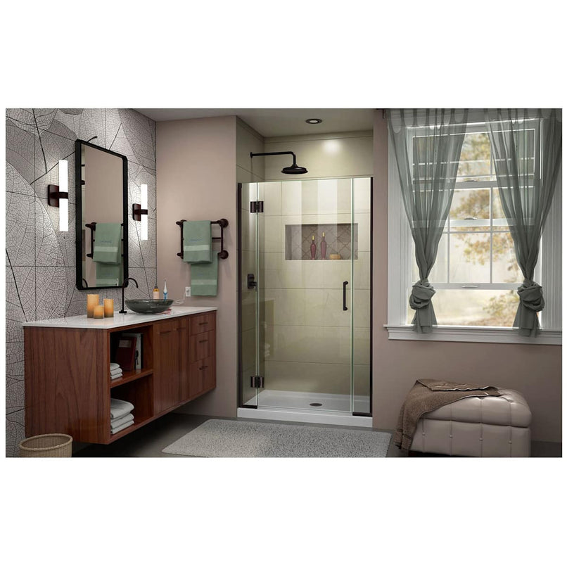 Unidoor-X 72" High x 41" Wide Hinged Frameless Shower Door with Clear Glass - image 12