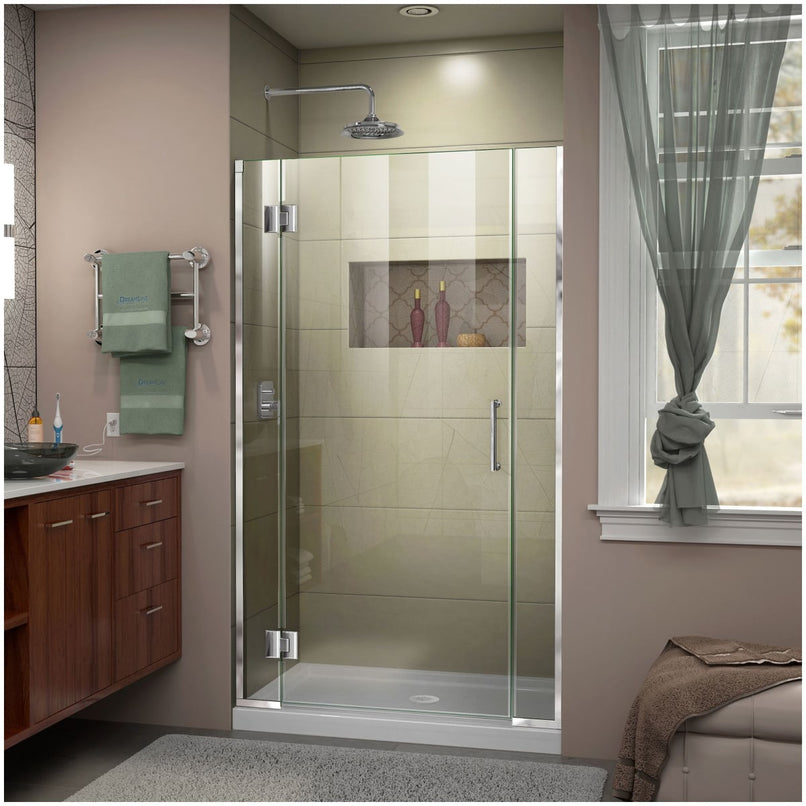 Unidoor-X 72" High x 40-1/2" Wide Hinged Frameless Shower Door with Clear Glass - image 1