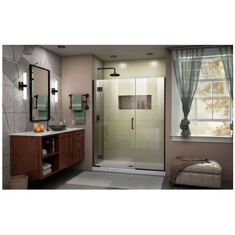 Unidoor-X 72" High x 58" Wide Hinged Frameless Shower Door with Clear Glass - image 16