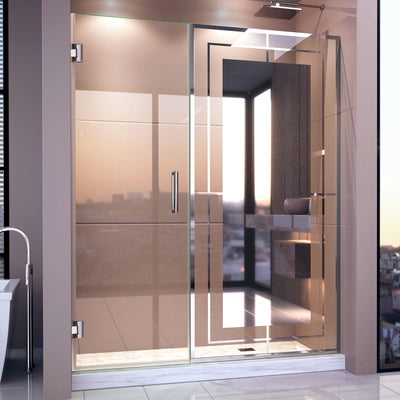Unidoor Mira 72" High x 58-1/4" Wide Hinged Frameless Shower Door with Tempered Glass - image 1