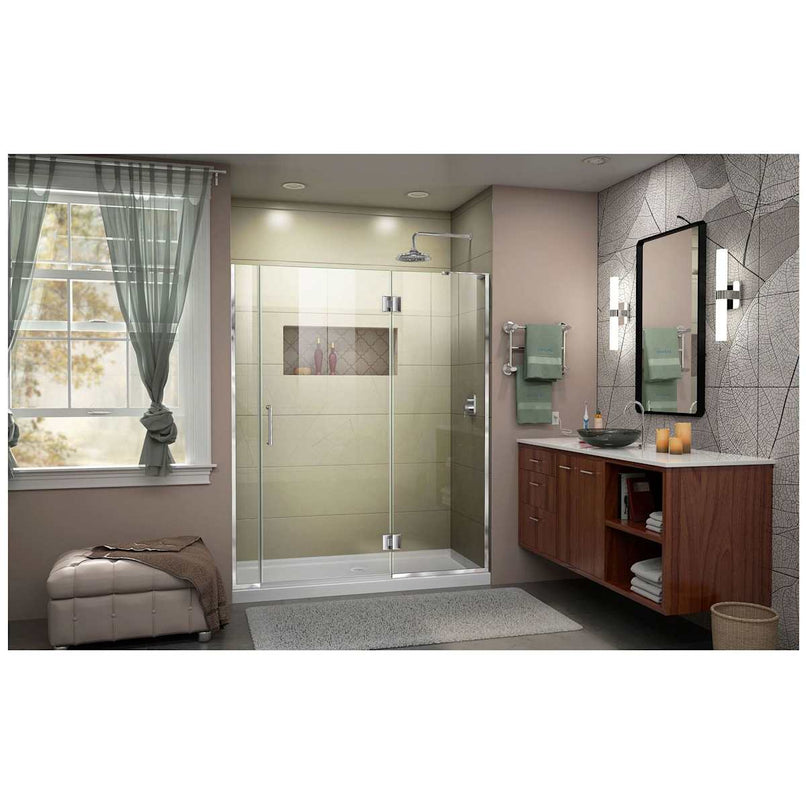 Unidoor-X 72" High x 53-1/2" Wide Hinged Frameless Shower Door with Clear Glass - image 8