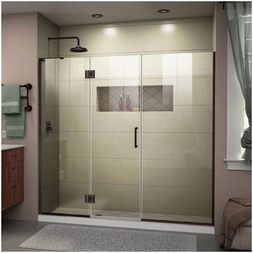 Unidoor-X 72" High x 61-1/2" Wide Hinged Frameless Shower Door with Clear Glass - image 1