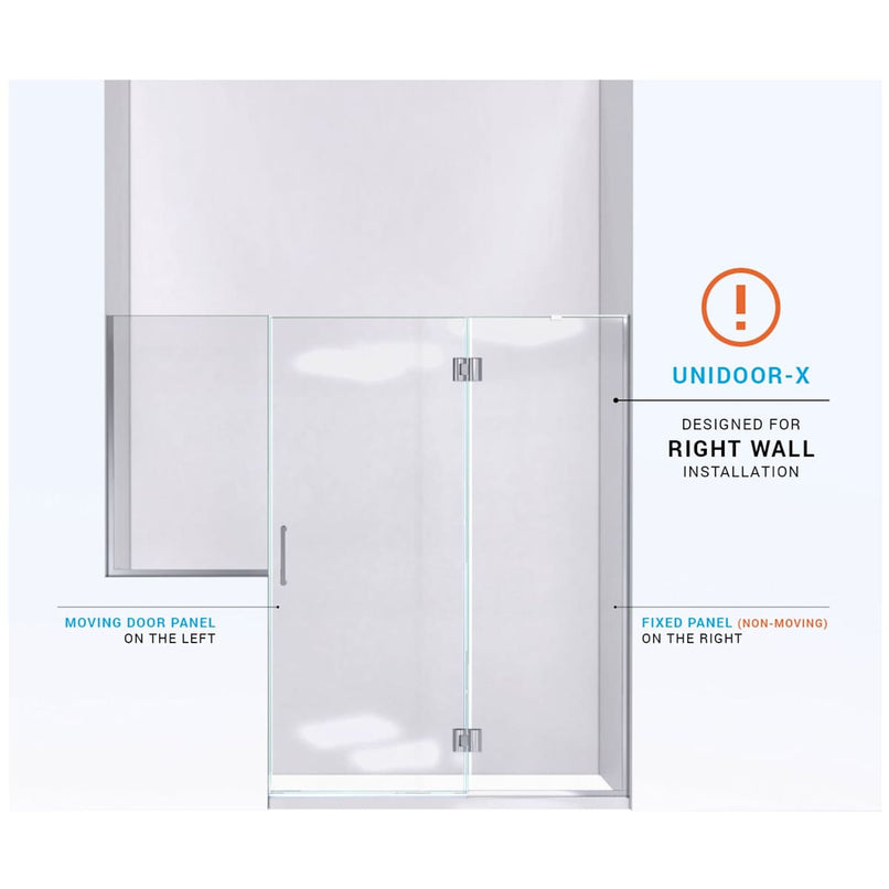 Unidoor-X 72" High x 71-1/2" Wide Hinged Frameless Shower Door with Clear Glass - image 6