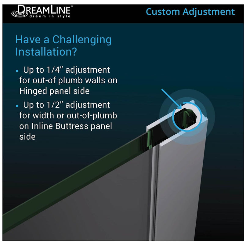 Unidoor-X 72" High x 71-1/2" Wide Hinged Frameless Shower Door with Clear Glass - image 3