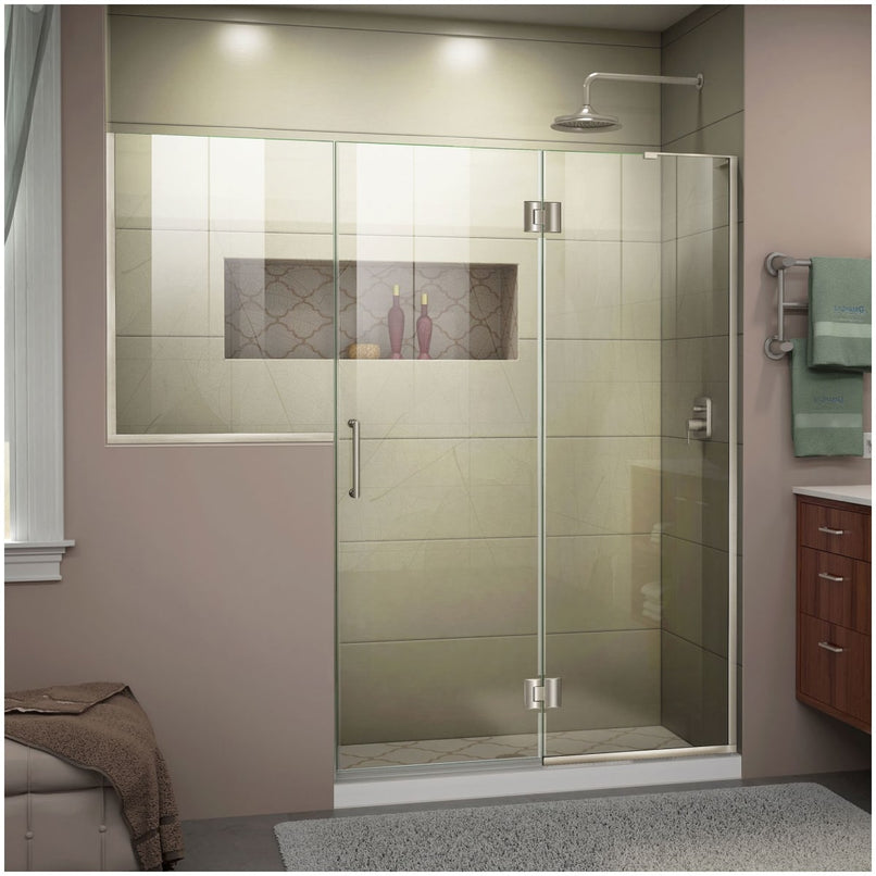 Unidoor-X 72" High x 71-1/2" Wide Hinged Frameless Shower Door with Clear Glass - image 1