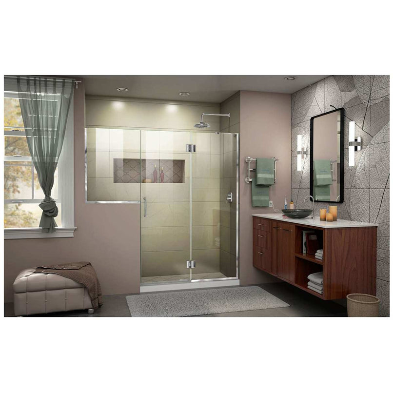 Unidoor-X 72" High x 72-1/2" Wide Hinged Frameless Shower Door with Clear Glass - image 10