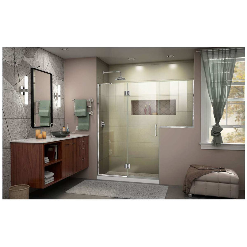 Unidoor-X 72" High x 72-1/2" Wide Hinged Frameless Shower Door with Clear Glass - image 10