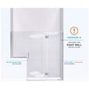 Unidoor-X 72" High x 72-1/2" Wide Hinged Frameless Shower Door with Clear Glass - image 6
