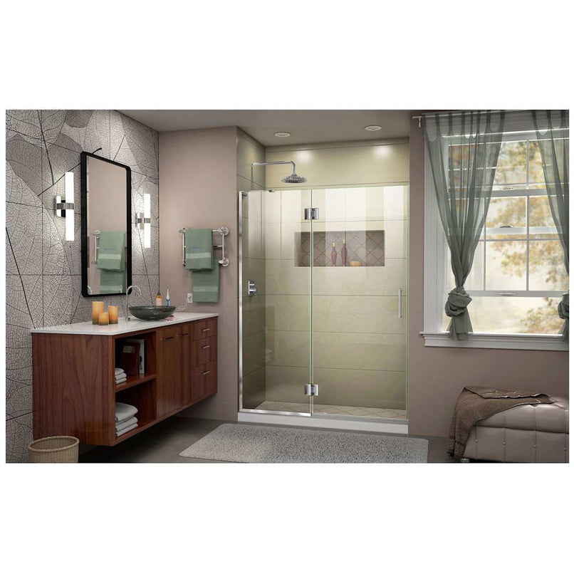 Unidoor-X 72" High x 48" Wide Hinged Frameless Shower Door with Clear Glass - image 8