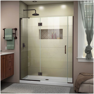 Unidoor-X 72" High x 55-1/2" Wide Hinged Frameless Shower Door with Clear Glass - image 1