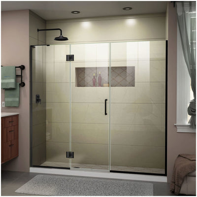 Unidoor-X 72" High x 63-1/2" Wide Hinged Frameless Shower Door with Clear Glass - image 1