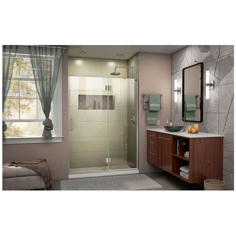 Unidoor-X 72" High x 49" Wide Hinged Frameless Shower Door with Clear Glass - image 3