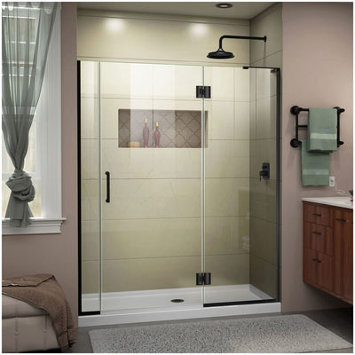 Unidoor-X 72" High x 56-1/2" Wide Hinged Frameless Shower Door with Clear Glass - image 1