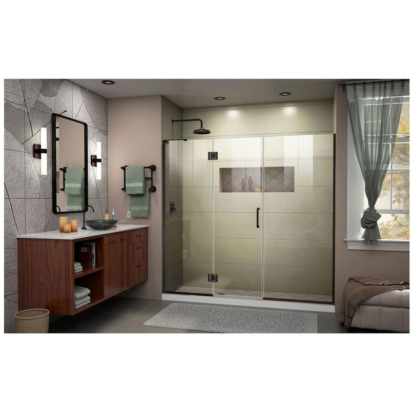 Unidoor-X 72" High x 65" Wide Hinged Frameless Shower Door with Clear Glass - image 10