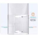 Unidoor-X 72" High x 64-1/2" Wide Hinged Frameless Shower Door with Clear Glass - image 4