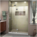 Unidoor-X 72" High x 50" Wide Hinged Frameless Shower Door with Clear Glass - image 1