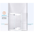 Unidoor-X 72" High x 65-1/2" Wide Hinged Frameless Shower Door with Clear Glass - image 4